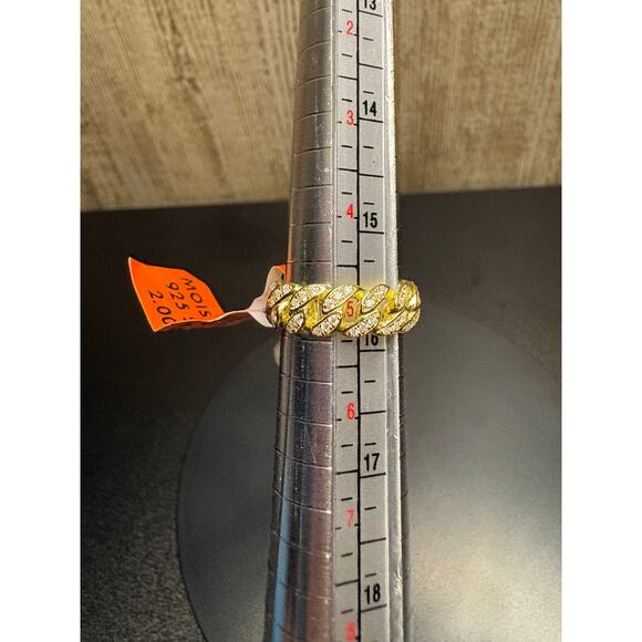 NWT Sz. 5 -2ct Vermeil Moissanite over 925 Silver Cuban Ring - Picture 7 of 7